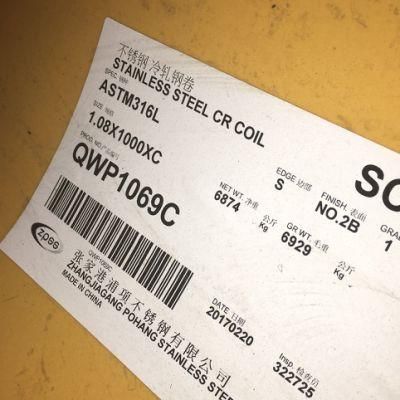ASTM A240 316/316L 2b Stainless Steel Cold Rolled Coil Price Per Ton