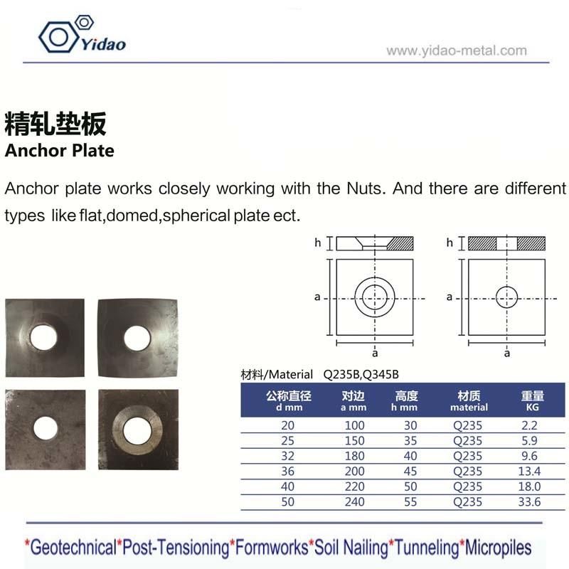 Steel Anchor Supports Plate for Concrete