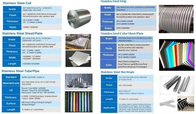 Cold Rolled 2b/Ba/8K/Mirror/Polish Stainless Steel Strip/ Coils (202/EN1.4373, 305/EN1.4303, 430/EN1.4016) AISI ISO Certificate