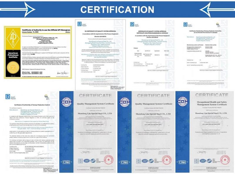 Food Hygiene Grade Welded Stainless Steel Pipe and Tube TP304 TP304L Tp304h Tp310s Tp310h Tp316 with ISO Certificate