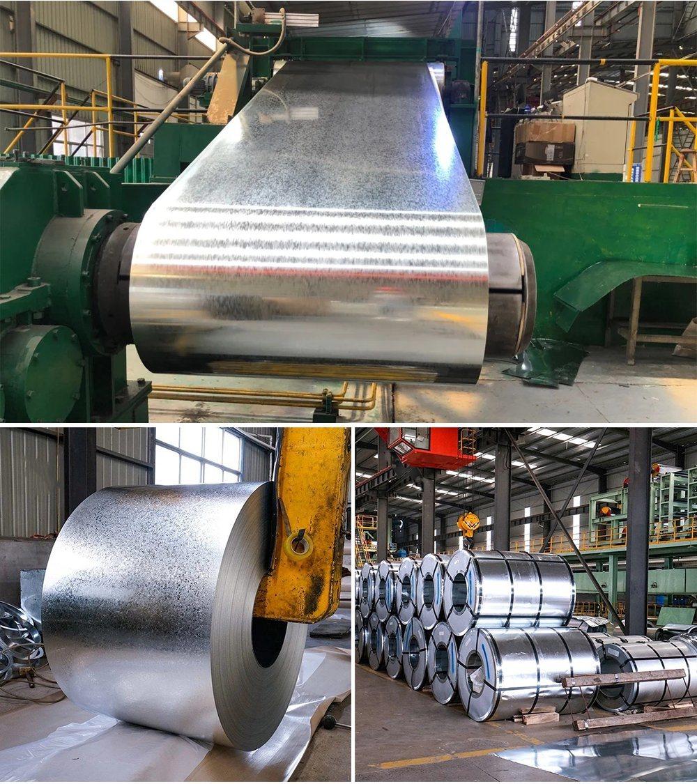 Gi Coils Hot Dipped G550 Dx51d Building Metal Galvanised Galvalume S350gd Z275 G60 G90 Z180 Regular Spangle Zinc Coated Roofing Materials Galvanized Steel Coil