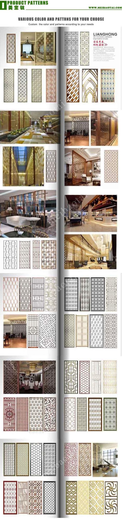 3D Decorative Partition 304 Stainless Steel Partition Customerized Pattern Luxurious Gold Room Divider