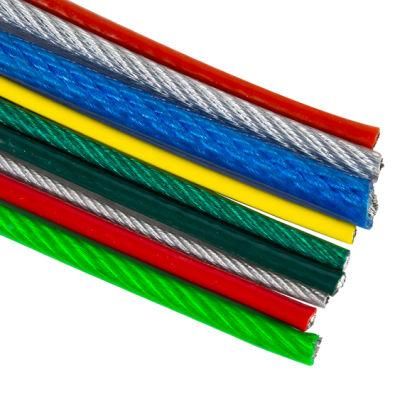 Yellow Colour PVC Coated 7*7 &amp; 6*7+FC Steel Wire Rope