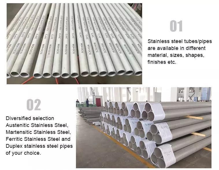 High Quality Round Ss 304L 304 Stainless Steel Pipe Tube for Foodstuff Making Machine