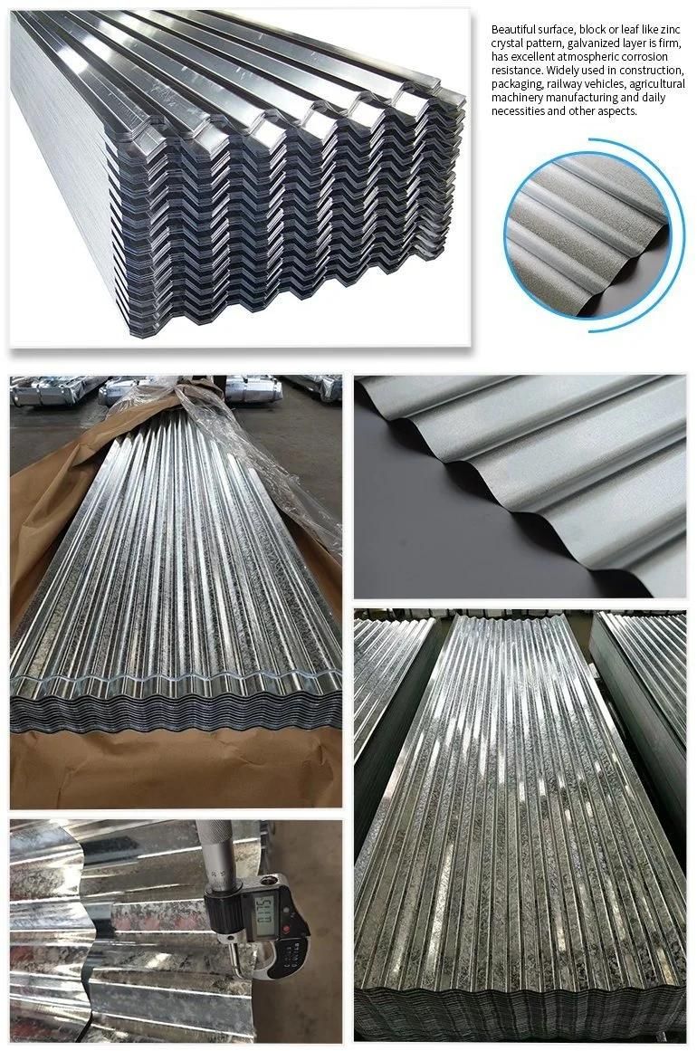 Prime High Quality 26 Gauge Z80 Galvanized Corrugated Roofing Sheet 0.47mm Thickness 800X2000mm with Spangle