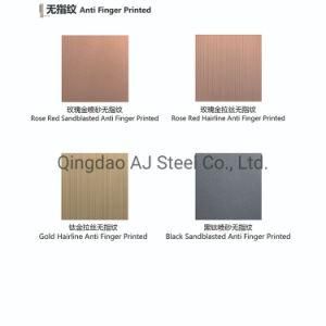 Gold Hairline Anti Fingerprint Purple Color Film Laminated Stainless Steel Sheet