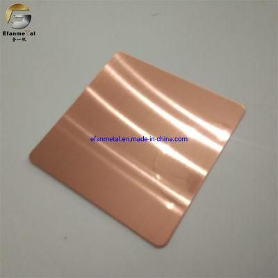 Ef143 Original Factory Hotel Decoration Clading Panels 1.0mm 201 Red Bronze Satin Brushed Shiny Stainless Steel Plates