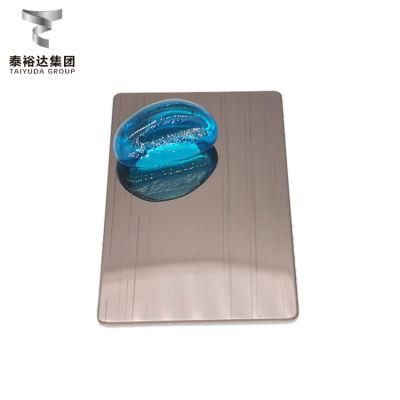 Taiyuda2 Group 500 to 800mm Bronze Color Coating 2b Ba Vibration Decoration 4X8 Inox Austenitic Stainless Steel Sheet