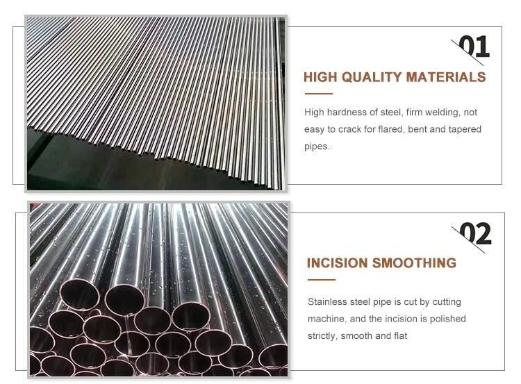 Industry Construction Mill Edge Hot/Cold Rolled ASTM 201 202 Polishing Surface Welded Stainless Steel Seamless Pipe