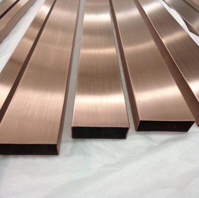 Mirror 304 Stainless Steel Pipe Rose Gold Piping /Rectangular Tube