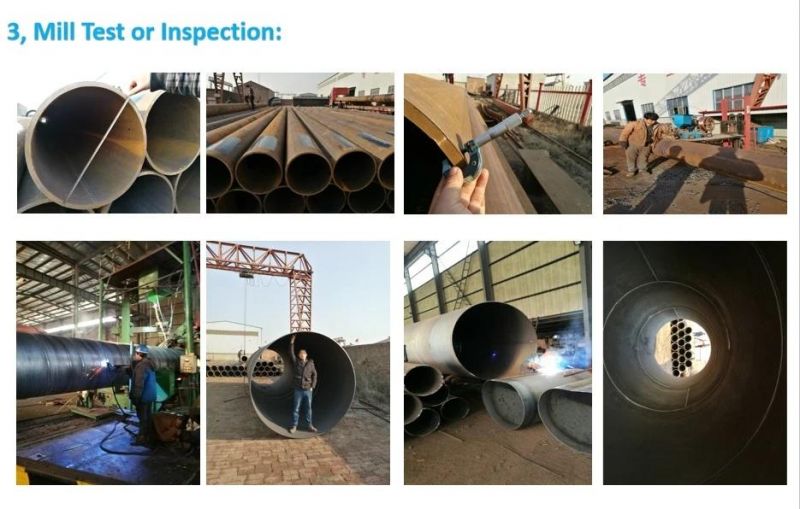 with Interzone 954 or Jotun or PPG Coating on Surface Steel Pipes for Piling Project En10219/ S275jr / S355jr / S355j0/ S355j2 / Q235B / Q355b