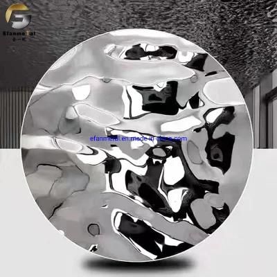 Ef152 Original Factory Hotel Projects Wall Ceiling Decorations 304 3D Wall Embossing Big Water Ripple Stainless Steel Sheets