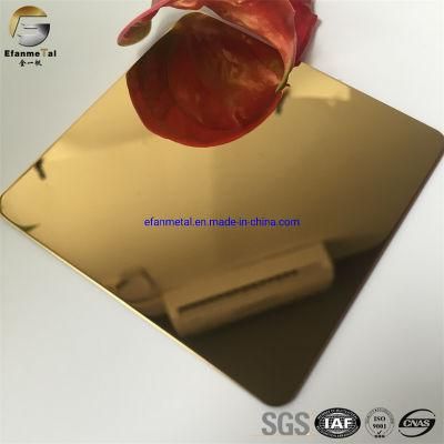 Ef047 Original Factory Hotel Inner Decoration Lift Clading Panels SUS304 4*8 Gold Mirror Stainless Steel Sheets