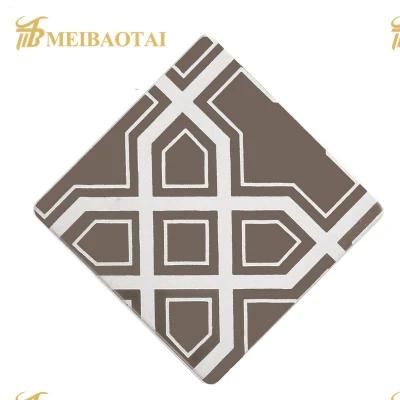 Best Factory Price 4ftx8FT 0.65mm PVD Color Coating Mirror Polish Etched Pattern Decorative Wall Plate 304 Stainless Steel Plate