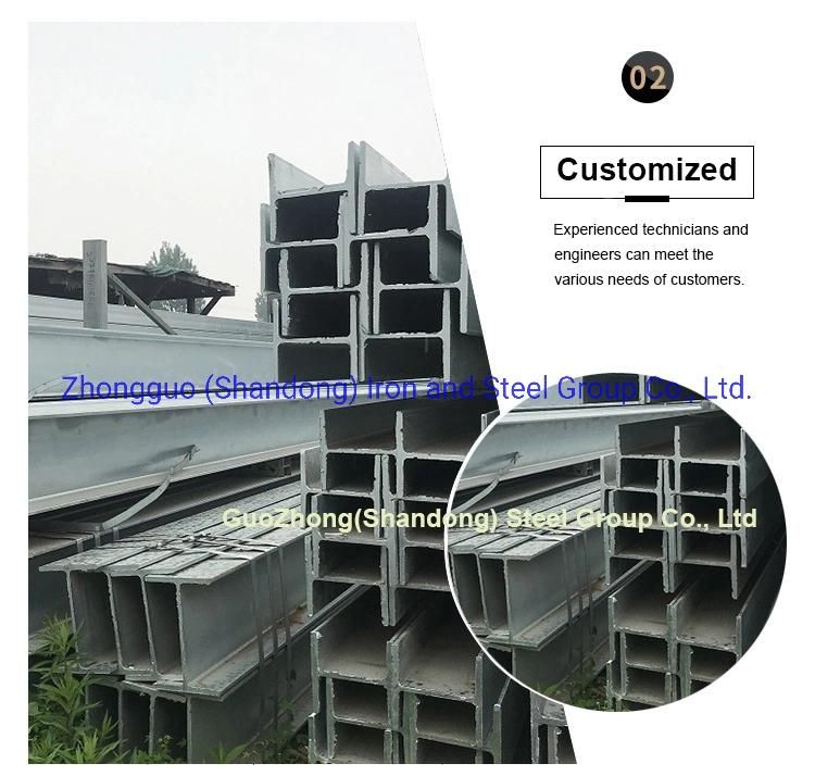 Ss400 Gi Beam Guozhong Hot Dipped Galvanized Carbon Alloy Steel H Beam/I Beam