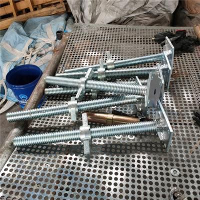 Galvanized Adjustable Hollow/Solid Steel Jack Base Screw Jack Scaffolding U-Head Shoring Jack Base