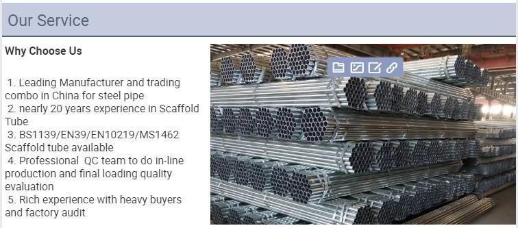 1.5 Inch DN40 48.3mm Scaffolding Tube Pre Galvanized Steel Pipe Gi Pipe Price List!