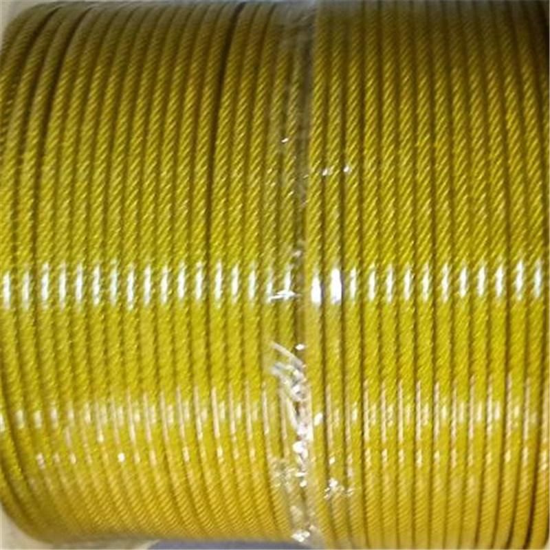 Green PVC 7*19 and 7*7 Coated Steel Wire Rope