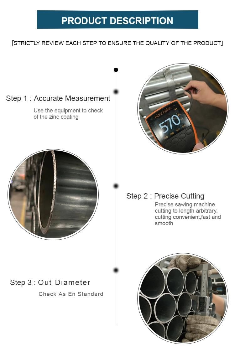 Manufacturer Prime Quality ASTM BS Black Tube Galvanized Steel Pipe for Construction