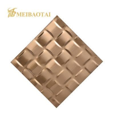 Grade 304 201 Stamped Rose Gold Silver Pattern Hotel Wall Plate Ceiling Panel 1219X2438mm Decorative Stainless Steel Sheet Plate