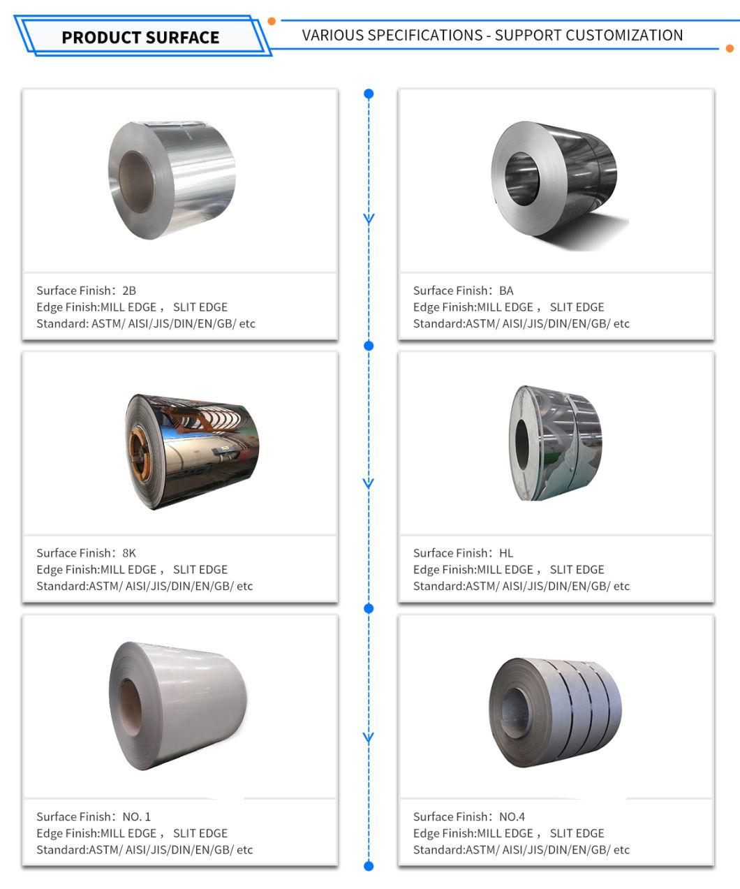 ASTM AISI SUS Grade Ss 201 202 301 304 304L 316 317 410 420 430 Duplex 904L 2205 2507 Cold Rolled Stainless Steel Sheet Coil Strip