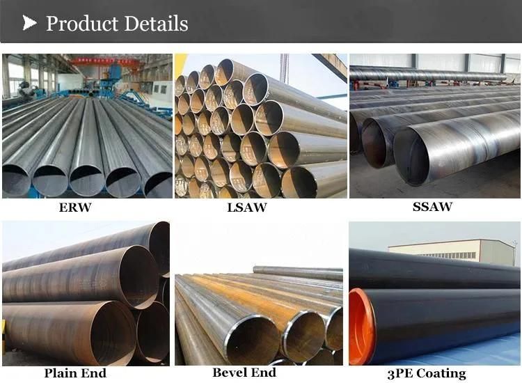Spiral Welded Carbon Steel Pipe API 5L Natural Gas Uses Spiral Welded SSAW Carbon Steel Pipe for Construction