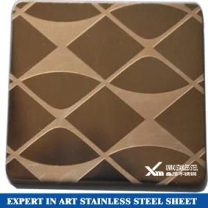 Customized 304 Pattern Etching Stainless Steel Plate for Decoration