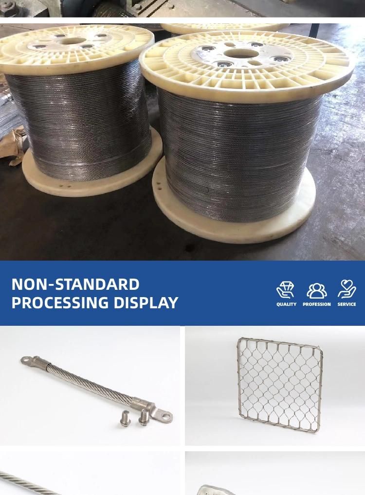 Manufacture 304 Stainless Steel Wire Rope 0.8mm 7*7 Wire Steel Cable