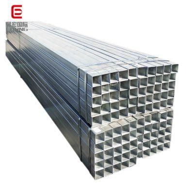 China Manufacturer 75*75mm ERW Zinc Galvanized Rectangular Gi Square Steel Tube and Pipe