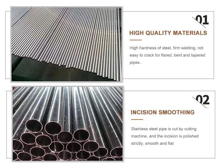 Hot/Cold Rolled Steel Material 201 202 301 304 304L 321 316L 430 410s 420j2 439 Stainless Steel Pipe China Factory 304 Stainless Square Steel Tube
