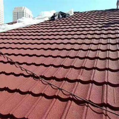 Red Stone Coated Roofing Tile Metal 0.38-0.45mm Quality Color Durable Bond Roof Tile