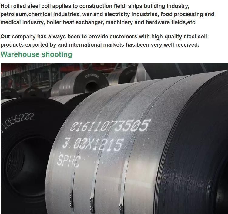 Ss400, Q235, Q345 Black Steel Hot Dipped Galvanized Steel Coil Carbon Steel Hot Rolled Steel Coil ASTM A36 Steel Plate Price Hr Steel Coil Sheet Plate