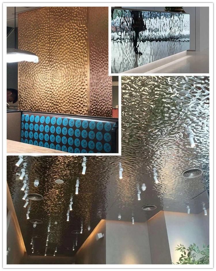 High Quality Water Ripple Stainless Steel Sheet with Golden Hammered Finish