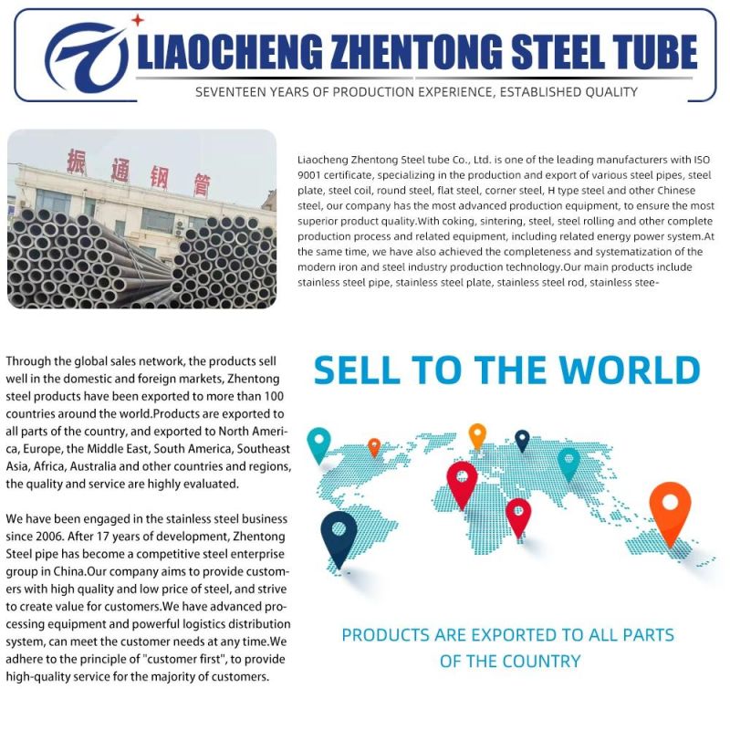 Factory Seamless Pipe Carbon and 1.0425 Carbon Steel Tube