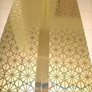 Hongwang Supply 8K Mirror Etched Gold Color Art Stainless Steel Decorative Metal 4FT X 8FT Sheet for Interior Wall Decoration