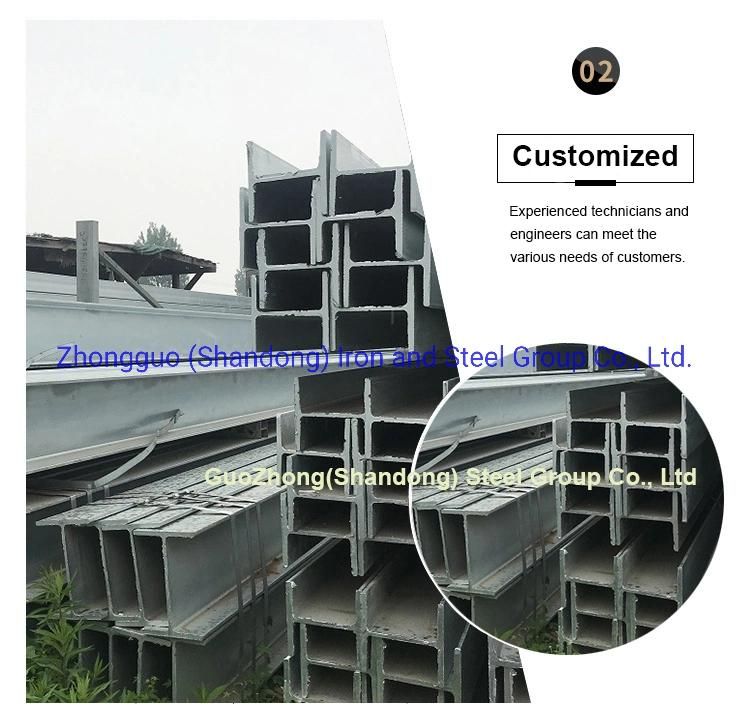 Factory Price Gi Beam Guozhong Hot-DIP Ss400 Galvanized Carbon Alloy Steel H Beam/I Beam