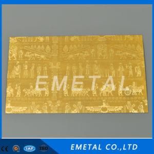 Inox Cold Rolled Ss 304 201 Embossed Design Decorative Gold PVD Color Plating Stainless Steel Sheet Plate