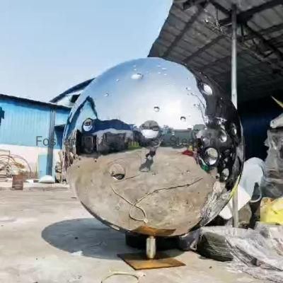 Custom Outdoor Modern Abstract Stainless Steel Ball Moon Sculpture for Garden Decoration Metal Ball 304 201