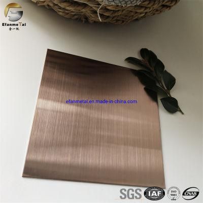 Ef105 Original Factory Hotel Decoration Door Frame Clading Ceiling 304 Rose Gold Hairline Brushed Stainless Steel Plates