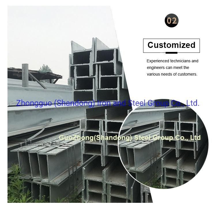 Guozhong Q195/Q235/Q345 Hot Dipped Gi Carbon Alloy Steel H Beam/I Beam for Sale