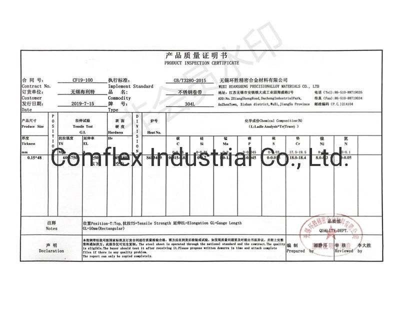 High Precision SUS/AISI 201 / 304 / 316L Cold Rolled Stainless Steel Strip