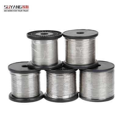 High Strength Corrosion Resistance 316 7*19 Stainless Steel Wire Rope 1.0mm Stainless Steel Cable
