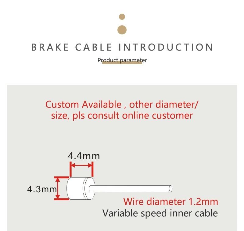 Automobile Motorcycle Control Cable Brake Cable Galvanized Steel Wire Rope 1*19 7*7 Cable with End Head