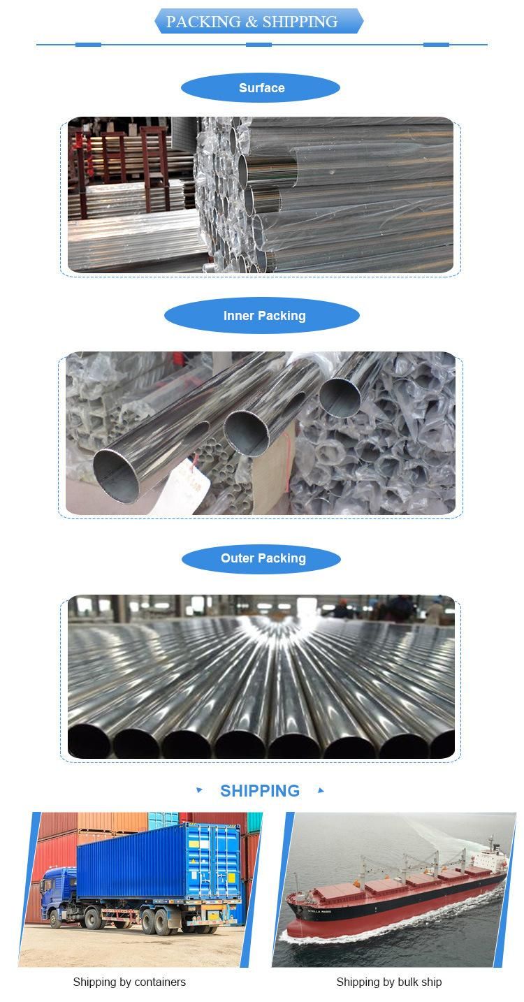 6m 2mm 6 3 Inch Ss Stainless Steel Pipe Used 304 316 201 202 430 410 316L 304L Seamless/ Welded Round Tube