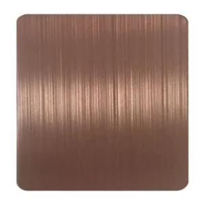 Titanium Coated Color Stainless Steel Sheets Rose Gold Hairline Brushed