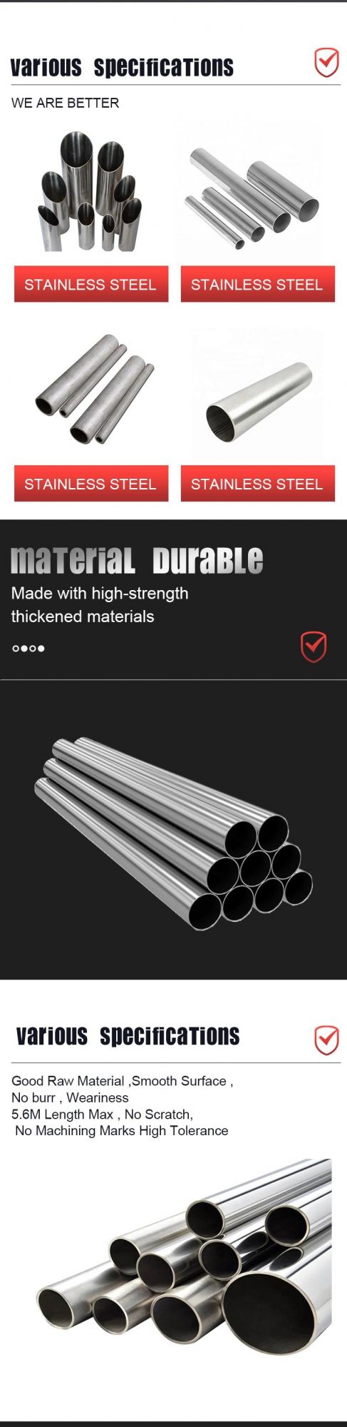 441 304 China Stainless Seamless Steel Pipe Hot-Rolled Stainless Steel Piping Welded Square Stainless Tube