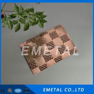 Docrative Inox 201 304 Rose Gold Color PVD Plating Harmmered Design Stainless Steel Plate/ Sheet