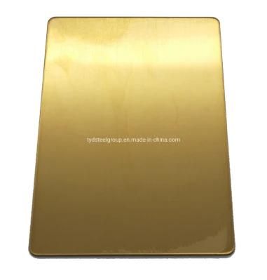 SUS 304 316 Ti-Gold PVD Titanium Slit Edge Hairline Hl Decorative Plate Stainless Steel Sheet