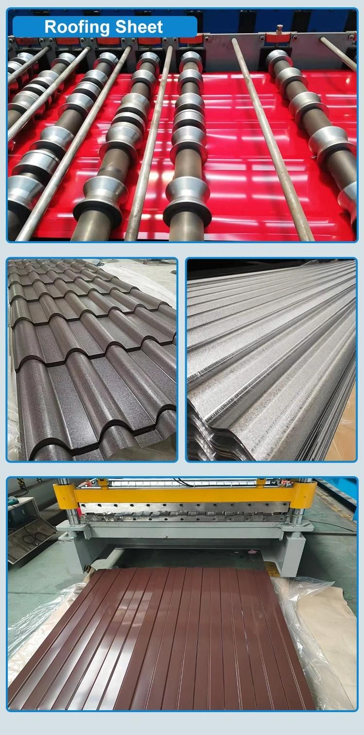 Prepainted Galvalume Corrugated Steel Plate Gi Galvanized Profiled Iron Roof Tiles Color Zinc Coated Metal PPGI Steel Roofing Sheet
