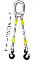 Single Leg Stainless Steel/Galvanized/Bright Wire Rope Lifting Slings - Eye and Eye Hook 6X25